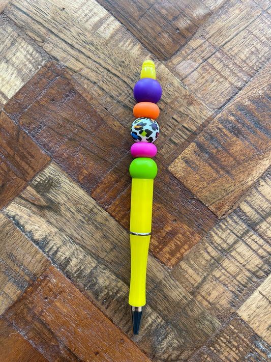 Bright Leopard Beaded Pen